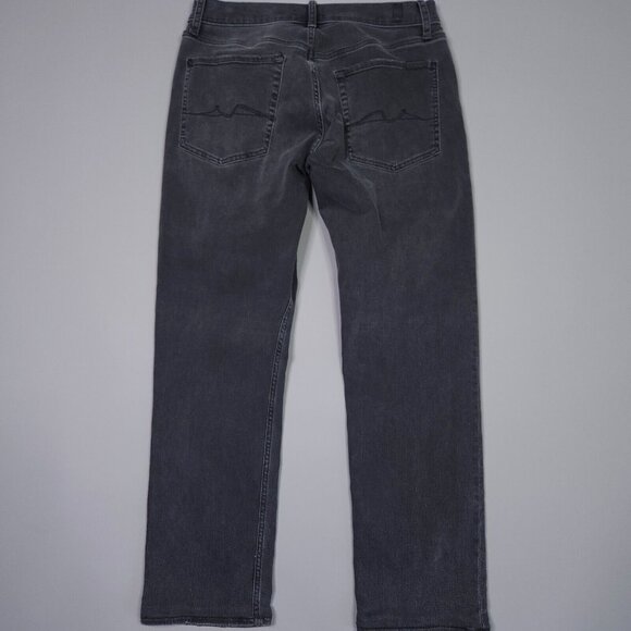 7 For All Mankind The Straight Leg Distressed Stretch Grunge Punk Emo Jean 32x30 - Picture 3 of 13